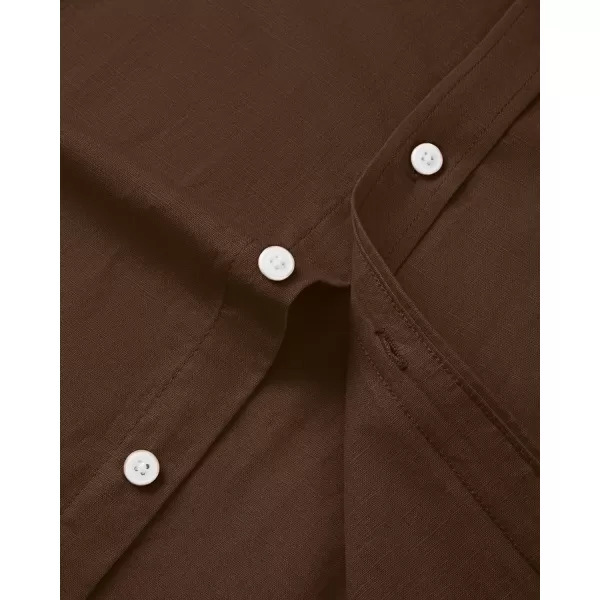 J.VER Men's Linen Shirt Casual Lightweight Long Sleeve Solid Button Down Collar Shirts Beach Tops for Holiday Work