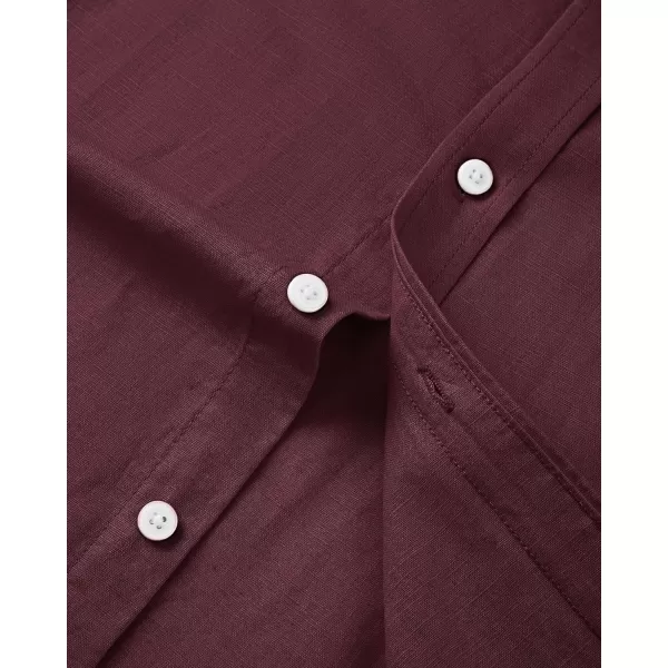 J.VER Men's Linen Shirt Casual Lightweight Long Sleeve Solid Button Down Collar Shirts Beach Tops for Holiday Work