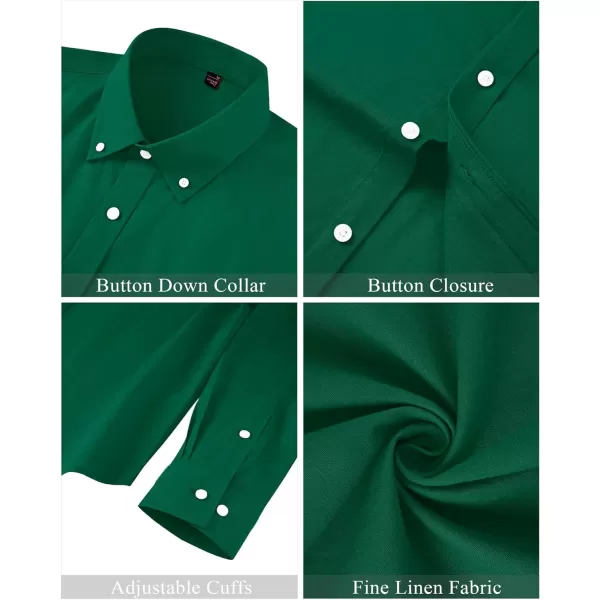J.VER Men's Linen Shirt Casual Lightweight Long Sleeve Solid Button Down Collar Shirts Beach Tops for Holiday Work
