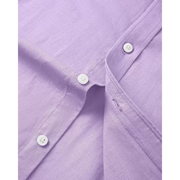J.VER Men's Linen Shirt Casual Lightweight Long Sleeve Solid Button Down Collar Shirts Beach Tops for Holiday Work
