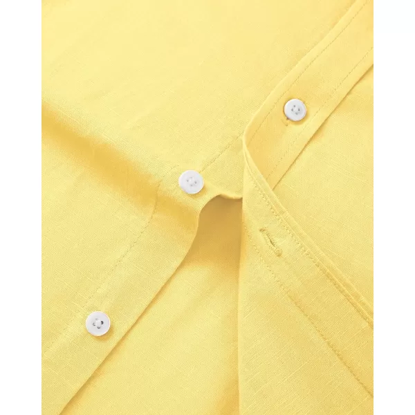 J.VER Men's Linen Shirt Casual Lightweight Long Sleeve Solid Button Down Collar Shirts Beach Tops for Holiday Work