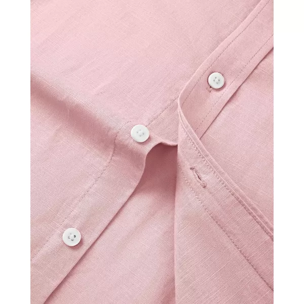J.VER Men's Linen Shirt Casual Lightweight Long Sleeve Solid Button Down Collar Shirts Beach Tops for Holiday Work
