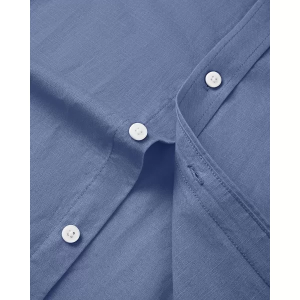 J.VER Men's Linen Shirt Casual Lightweight Long Sleeve Solid Button Down Collar Shirts Beach Tops for Holiday Work