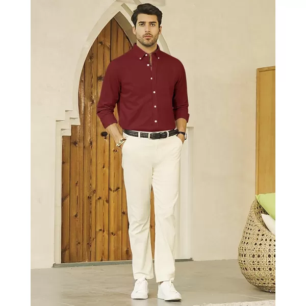 J.VER Men's Linen Shirt Casual Lightweight Long Sleeve Solid Button Down Collar Shirts Beach Tops for Holiday Work