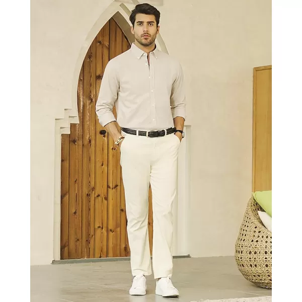 J.VER Men's Linen Shirt Casual Lightweight Long Sleeve Solid Button Down Collar Shirts Beach Tops for Holiday Work