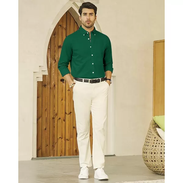 J.VER Men's Linen Shirt Casual Lightweight Long Sleeve Solid Button Down Collar Shirts Beach Tops for Holiday Work