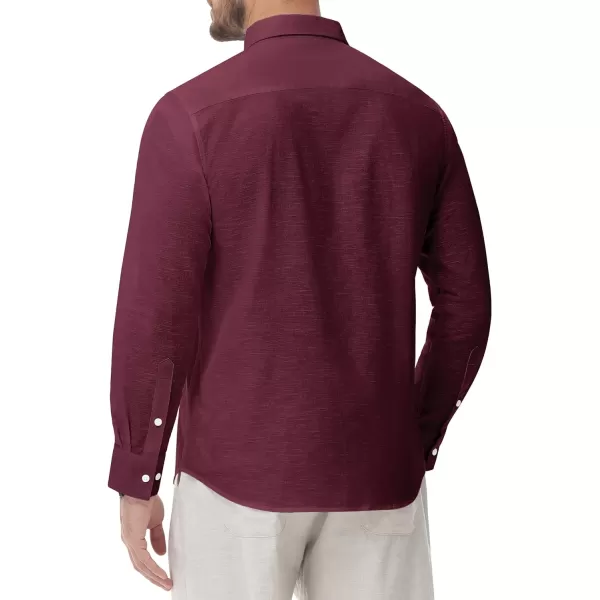J.VER Men's Linen Shirt Casual Lightweight Long Sleeve Solid Button Down Collar Shirts Beach Tops for Holiday Work