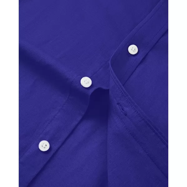J.VER Men's Linen Shirt Casual Lightweight Long Sleeve Solid Button Down Collar Shirts Beach Tops for Holiday Work