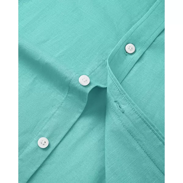 J.VER Men's Linen Shirt Casual Lightweight Long Sleeve Solid Button Down Collar Shirts Beach Tops for Holiday Work
