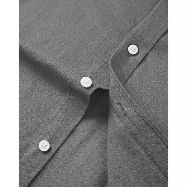 J.VER Men's Linen Shirt Casual Lightweight Long Sleeve Solid Button Down Collar Shirts Beach Tops for Holiday Work