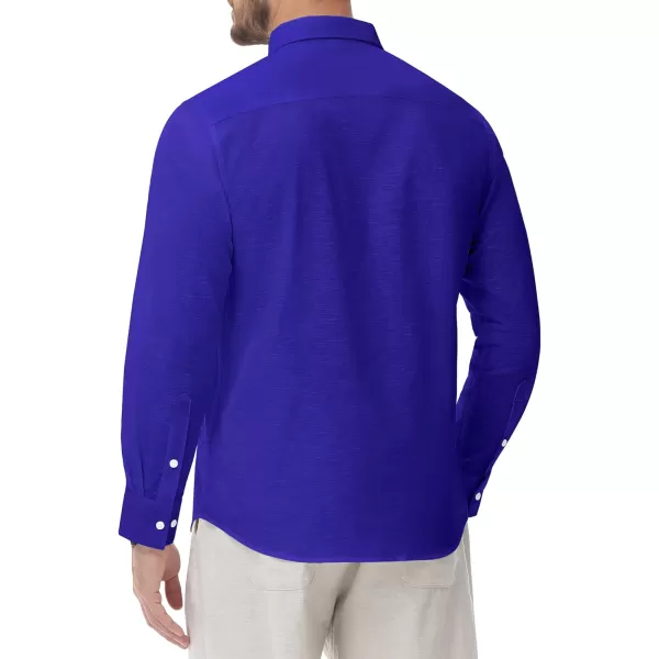 J.VER Men's Linen Shirt Casual Lightweight Long Sleeve Solid Button Down Collar Shirts Beach Tops for Holiday Work