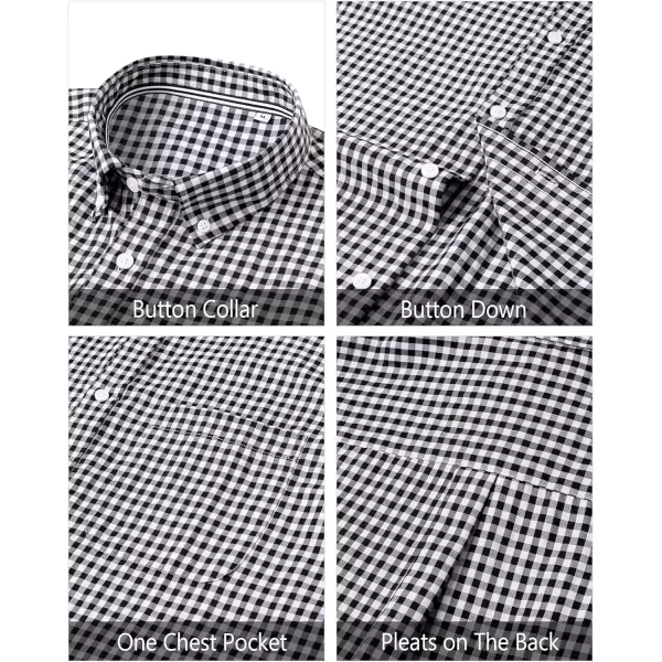 J.VER Men's Oxford Shirt Solid Casual Button Down Collar Shirts Long Sleeve Dress Shirts with Pocket