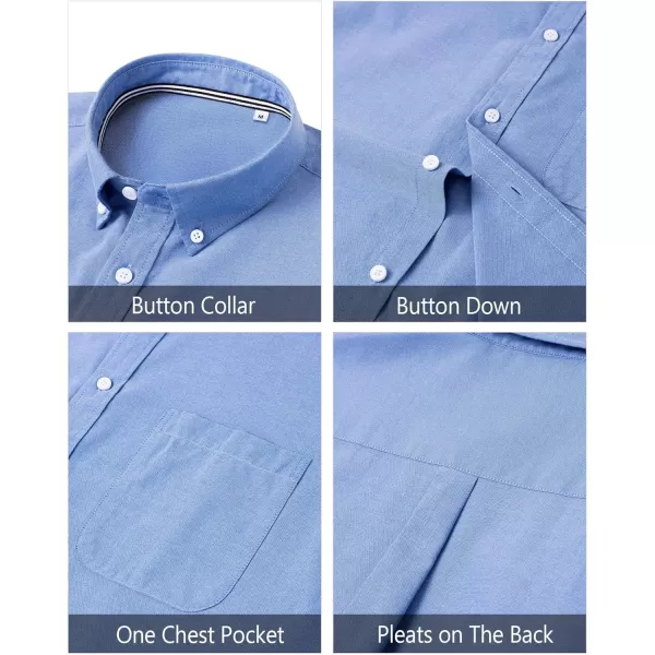 J.VER Men's Oxford Shirt Solid Casual Button Down Collar Shirts Long Sleeve Dress Shirts with Pocket