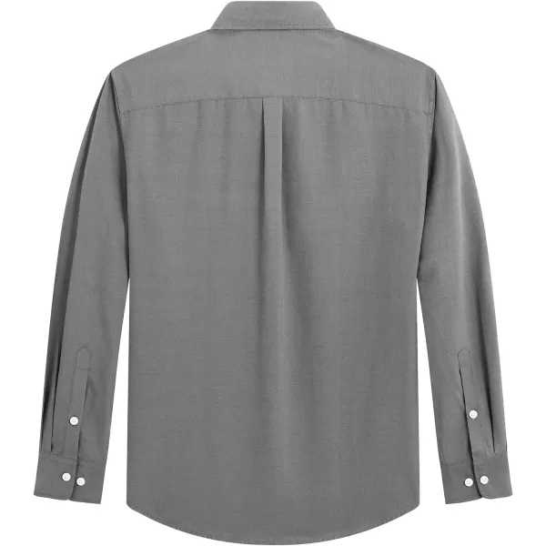 J.VER Men's Oxford Shirt Solid Casual Button Down Collar Shirts Long Sleeve Dress Shirts with Pocket