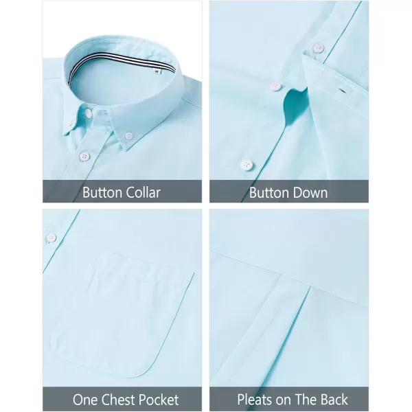 J.VER Men's Oxford Shirt Solid Casual Button Down Collar Shirts Long Sleeve Dress Shirts with Pocket