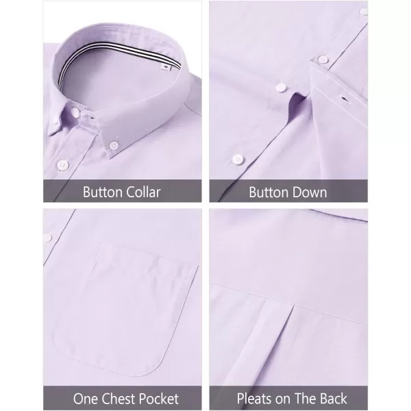 J.VER Men's Oxford Shirt Solid Casual Button Down Collar Shirts Long Sleeve Dress Shirts with Pocket