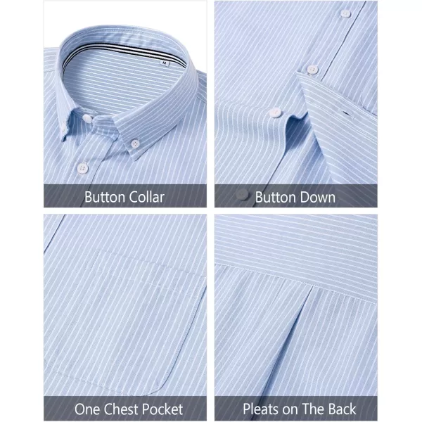 J.VER Men's Oxford Shirt Solid Casual Button Down Collar Shirts Long Sleeve Dress Shirts with Pocket
