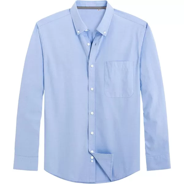 J.VER Men's Oxford Shirt Solid Casual Button Down Collar Shirts Long Sleeve Dress Shirts with Pocket