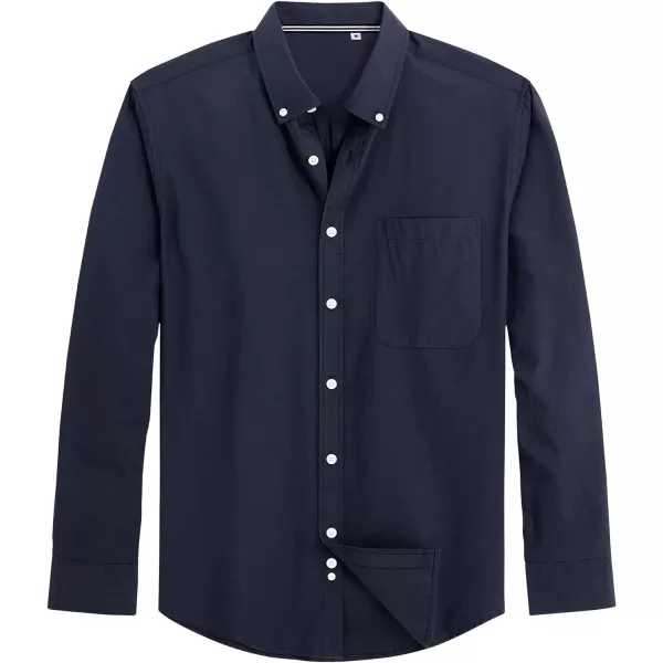 J.VER Men's Oxford Shirt Solid Casual Button Down Collar Shirts Long Sleeve Dress Shirts with Pocket