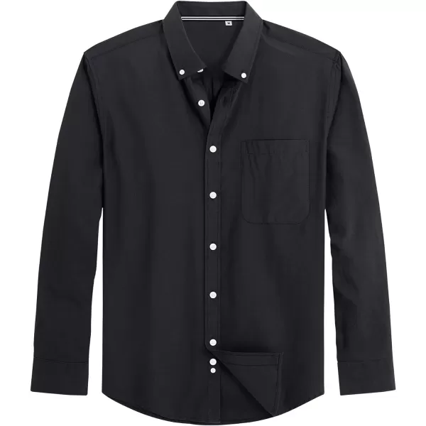 J.VER Men's Oxford Shirt Solid Casual Button Down Collar Shirts Long Sleeve Dress Shirts with Pocket