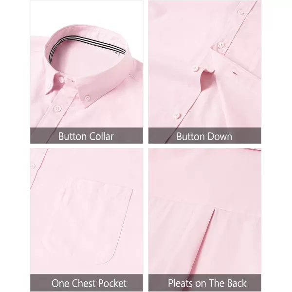 J.VER Men's Oxford Shirt Solid Casual Button Down Collar Shirts Long Sleeve Dress Shirts with Pocket