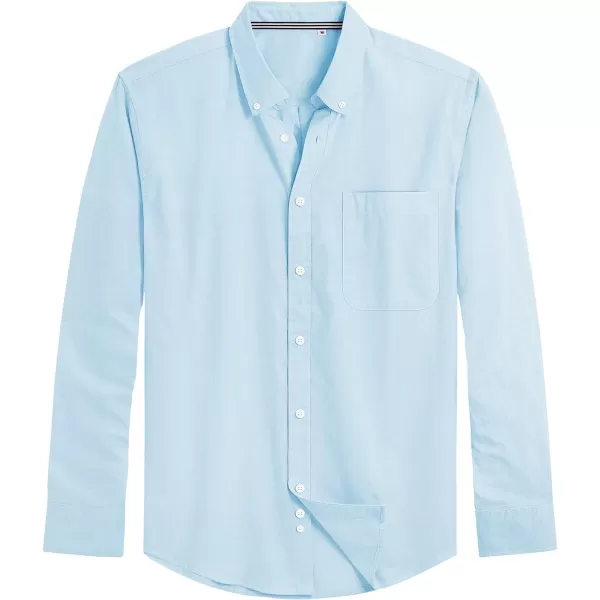 J.VER Men's Oxford Shirt Solid Casual Button Down Collar Shirts Long Sleeve Dress Shirts with Pocket
