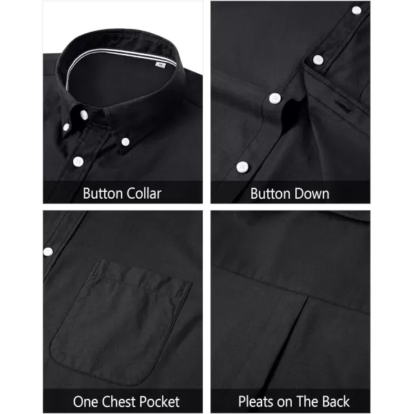 J.VER Men's Oxford Shirt Solid Casual Button Down Collar Shirts Long Sleeve Dress Shirts with Pocket