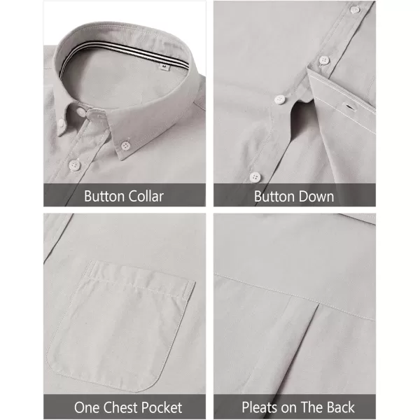J.VER Men's Oxford Shirt Solid Casual Button Down Collar Shirts Long Sleeve Dress Shirts with Pocket