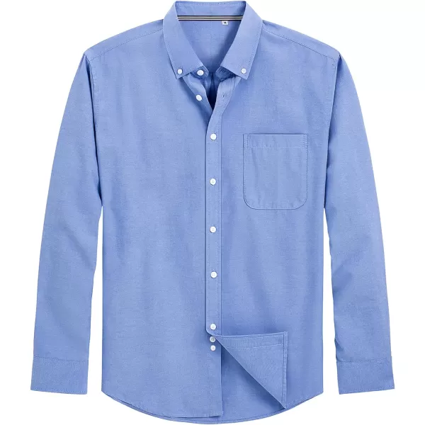 J.VER Men's Oxford Shirt Solid Casual Button Down Collar Shirts Long Sleeve Dress Shirts with Pocket