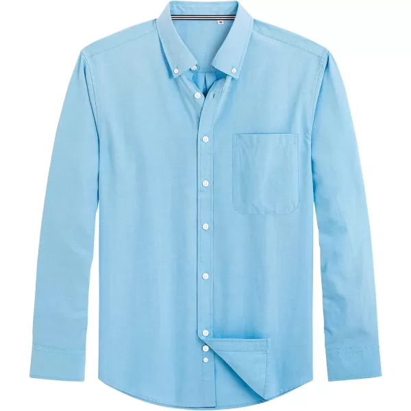J.VER Men's Oxford Shirt Solid Casual Button Down Collar Shirts Long Sleeve Dress Shirts with Pocket