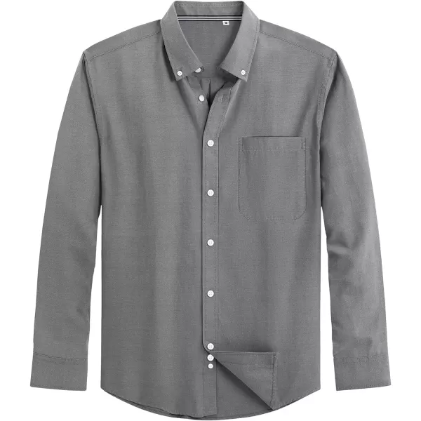 J.VER Men's Oxford Shirt Solid Casual Button Down Collar Shirts Long Sleeve Dress Shirts with Pocket
