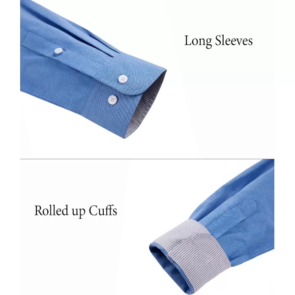 J.VER Men's Oxford Shirt Solid Casual Button Down Collar Shirts Long Sleeve Dress Shirts with Pocket