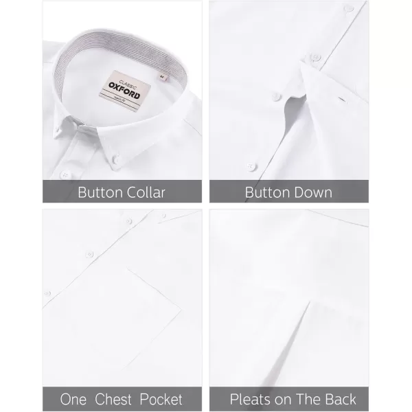 J.VER Men's Oxford Shirt Solid Casual Button Down Collar Shirts Long Sleeve Dress Shirts with Pocket