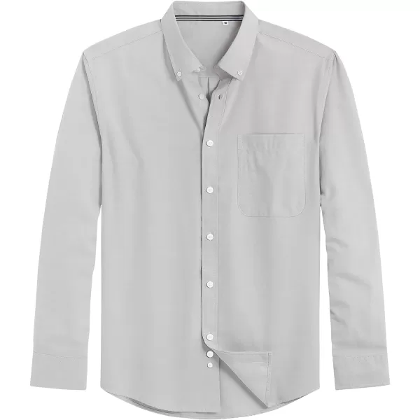 J.VER Men's Oxford Shirt Solid Casual Button Down Collar Shirts Long Sleeve Dress Shirts with Pocket