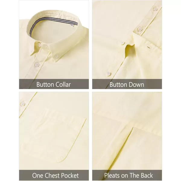 J.VER Men's Oxford Shirt Solid Casual Button Down Collar Shirts Long Sleeve Dress Shirts with Pocket
