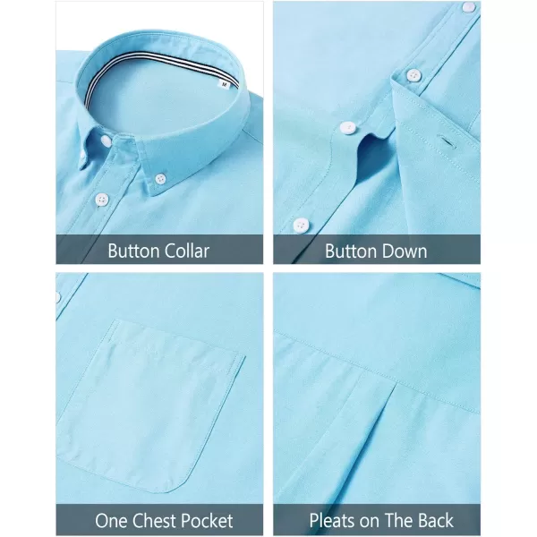 J.VER Men's Oxford Shirt Solid Casual Button Down Collar Shirts Long Sleeve Dress Shirts with Pocket