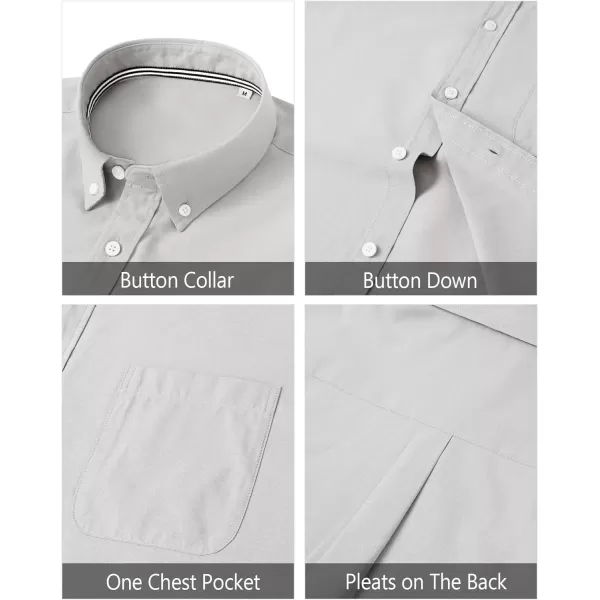 J.VER Men's Oxford Shirt Solid Casual Button Down Collar Shirts Long Sleeve Dress Shirts with Pocket