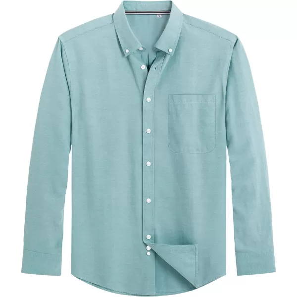 J.VER Men's Oxford Shirt Solid Casual Button Down Collar Shirts Long Sleeve Dress Shirts with Pocket