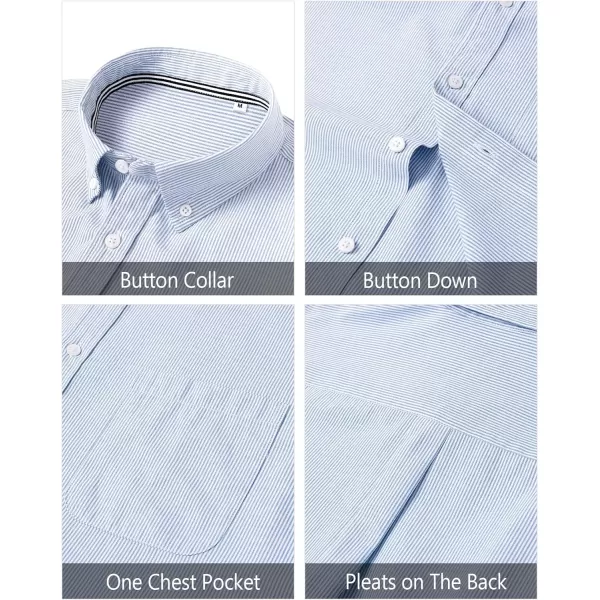 J.VER Men's Oxford Shirt Solid Casual Button Down Collar Shirts Long Sleeve Dress Shirts with Pocket