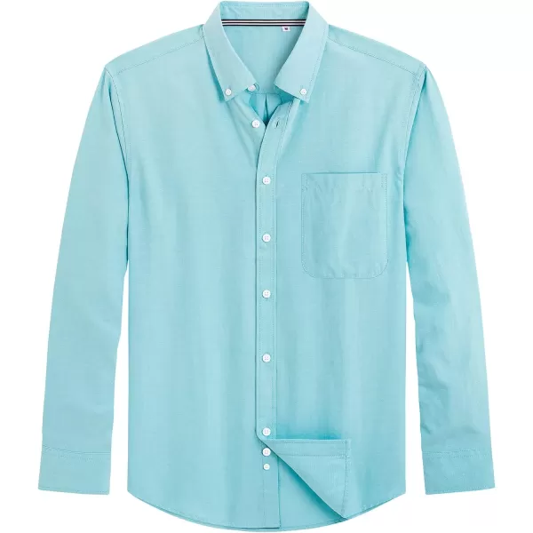 J.VER Men's Oxford Shirt Solid Casual Button Down Collar Shirts Long Sleeve Dress Shirts with Pocket