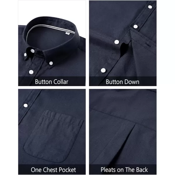 J.VER Men's Oxford Shirt Solid Casual Button Down Collar Shirts Long Sleeve Dress Shirts with Pocket