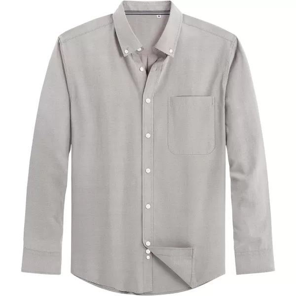 J.VER Men's Oxford Shirt Solid Casual Button Down Collar Shirts Long Sleeve Dress Shirts with Pocket
