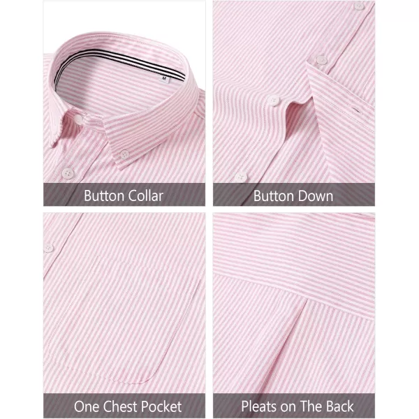 J.VER Men's Oxford Shirt Solid Casual Button Down Collar Shirts Long Sleeve Dress Shirts with Pocket