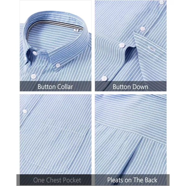 J.VER Men's Oxford Shirt Solid Casual Button Down Collar Shirts Long Sleeve Dress Shirts with Pocket
