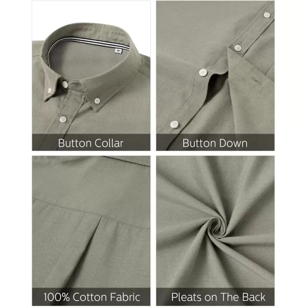 J.VER Men's Oxford Shirt Solid Casual Button Down Collar Shirts Long Sleeve Dress Shirts with Pocket