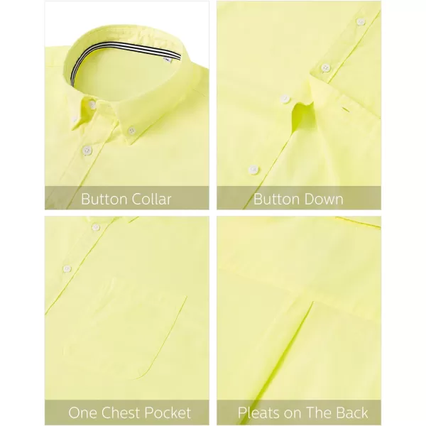 J.VER Men's Oxford Shirt Solid Casual Button Down Collar Shirts Long Sleeve Dress Shirts with Pocket
