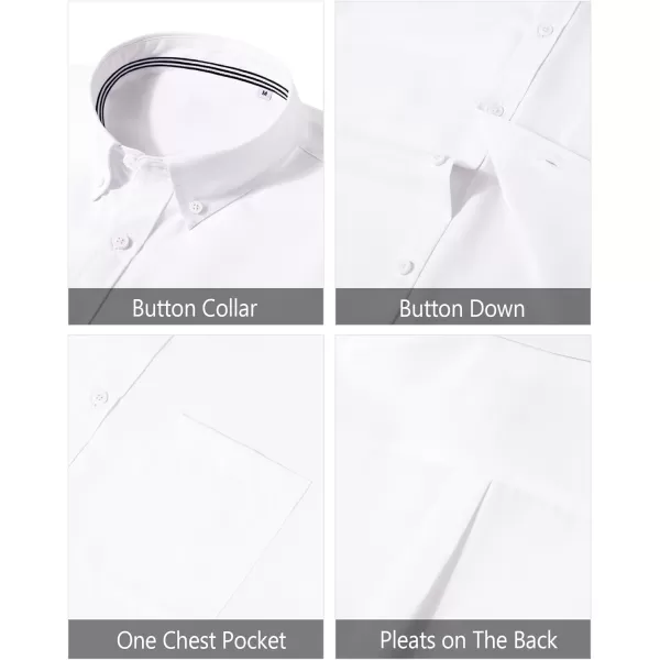 J.VER Men's Oxford Shirt Solid Casual Button Down Collar Shirts Long Sleeve Dress Shirts with Pocket