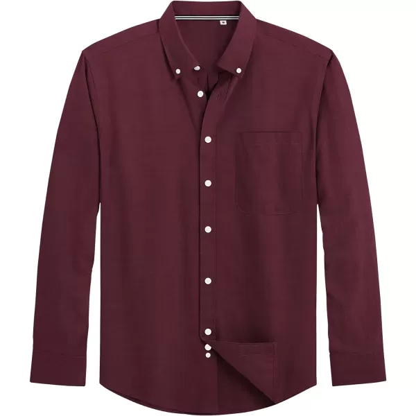 J.VER Men's Oxford Shirt Solid Casual Button Down Collar Shirts Long Sleeve Dress Shirts with Pocket