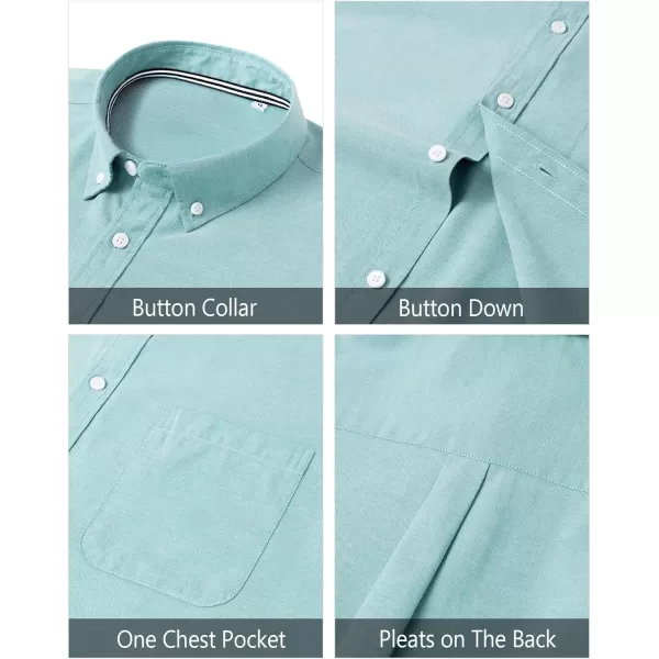 J.VER Men's Oxford Shirt Solid Casual Button Down Collar Shirts Long Sleeve Dress Shirts with Pocket