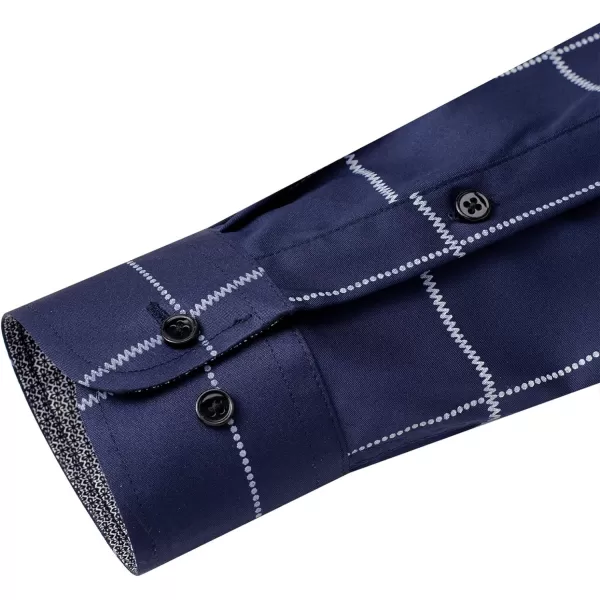 J.VER Men's Plaid Casual Long Sleeve Stretch Dress Shirt Wrinkle-Free Regular Fit Button Down Shirts
